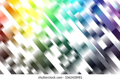 Dark Multicolor, Rainbow vector cover with long lines. Modern geometrical abstract illustration with staves. Best design for your ad, poster, banner.