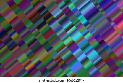 Dark Multicolor, Rainbow vector cover with long lines. Modern geometrical abstract illustration with staves. Smart design for your business advert.