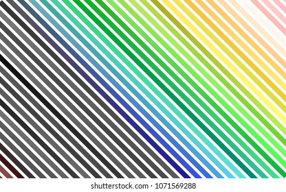 Dark Multicolor, Rainbow vector cover with long lines. Modern geometrical abstract illustration with staves. The pattern can be used for busines ad, booklets, leaflets