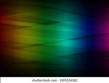 Dark Multicolor, Rainbow vector cover with long lines. Blurred decorative design in simple style with lines. The pattern can be used for websites.
