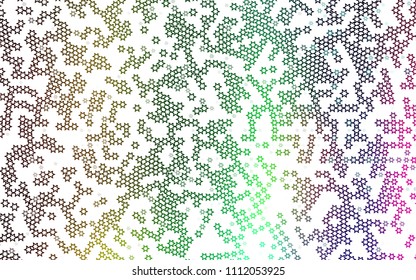 Dark Multicolor, Rainbow vector cover with small and big stars. Decorative shining illustration with stars on abstract template. The pattern can be used for wrapping gifts.