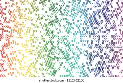 Dark Multicolor, Rainbow vector cover with small and big stars. Decorative shining illustration with stars on abstract template. The pattern can be used for websites.