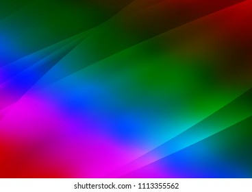 Dark Multicolor, Rainbow vector cover with long lines. Glitter abstract illustration with colored sticks. The pattern can be used as ads, poster, banner for commercial.