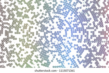 Dark Multicolor, Rainbow vector cover with small and big stars. Stars on blurred abstract background with gradient. The pattern can be used for wrapping gifts.