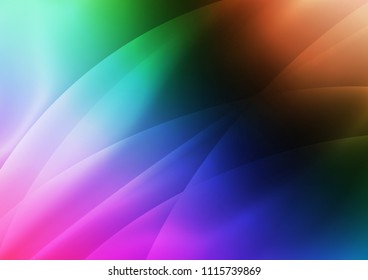 Dark Multicolor, Rainbow vector cover with long lines. Glitter abstract illustration with colored sticks. Best design for your ad, poster, banner.