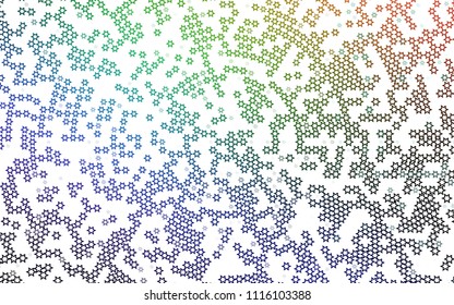 Dark Multicolor, Rainbow vector cover with small and big stars. Glitter abstract illustration with colored stars. Smart design for your business advert.