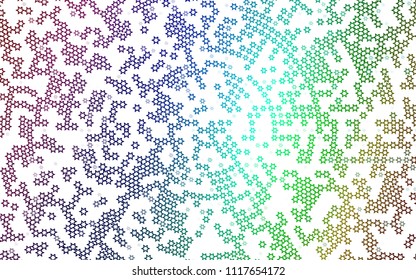 Dark Multicolor, Rainbow vector cover with small and big stars. Stars on blurred abstract background with gradient. The pattern can be used for new year ad, booklets.