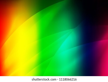 Dark Multicolor, Rainbow vector cover with long lines. Modern geometrical abstract illustration with staves. The pattern can be used for busines ad, booklets, leaflets