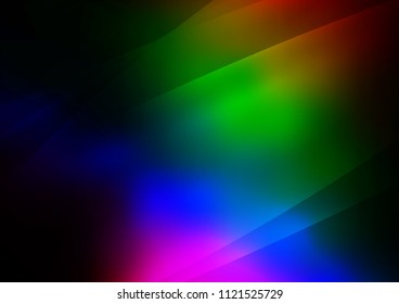 Dark Multicolor, Rainbow vector cover with long lines. Glitter abstract illustration with colored sticks. The pattern can be used as ads, poster, banner for commercial.