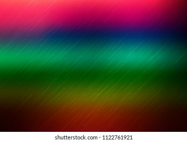 Dark Multicolor, Rainbow vector cover with long lines. Decorative shining illustration with lines on abstract template. Best design for your ad, poster, banner.