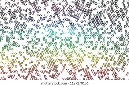 Dark Multicolor, Rainbow vector cover with small and big stars. Blurred decorative design in simple style with stars. The template can be used as a background.