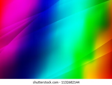 Dark Multicolor, Rainbow vector cover with long lines. Shining colored illustration with narrow lines. The pattern can be used for busines ad, booklets, leaflets