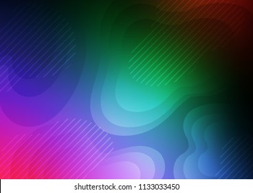 Dark Multicolor, Rainbow vector cover with long lines. Shining colored illustration with narrow lines. Best design for your ad, poster, banner.