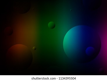 Dark Multicolor, Rainbow vector cover with spots. Glitter abstract illustration with blurred drops of rain. The pattern can be used for ads, leaflets of liquid.