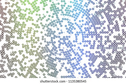 Dark Multicolor, Rainbow vector cover with small and big stars. Modern geometrical abstract illustration with stars. The pattern can be used for new year ad, booklets.