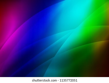 Dark Multicolor, Rainbow vector cover with lines. Shining colored illustration with narrow lines. Smart design for your business advert.