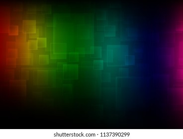 Dark Multicolor, Rainbow vector cover in polygonal style. Decorative design in abstract style with rectangles. Pattern can be used for websites.