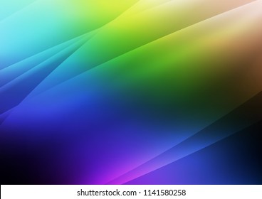 Dark Multicolor, Rainbow vector cover with long lines. Blurred decorative design in simple style with lines. The template can be used as a background.