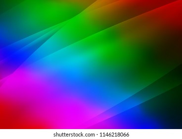 Dark Multicolor, Rainbow vector cover with long lines. Blurred decorative design in simple style with lines. The pattern can be used as ads, poster, banner for commercial.