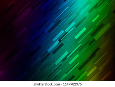 Dark Multicolor, Rainbow vector cover with long lines. Blurred decorative design in simple style with lines. The pattern can be used for websites.