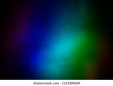 Dark Multicolor, Rainbow vector cover with long lines. Blurred decorative design in simple style with lines. The pattern can be used as ads, poster, banner for commercial.