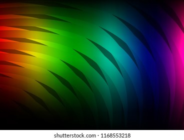 Dark Multicolor, Rainbow vector cover with long lines. Blurred decorative design in simple style with lines. Smart design for your business advert.