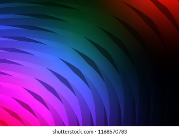 Dark Multicolor, Rainbow vector cover with long lines. Shining colored illustration with narrow lines. The pattern can be used for busines ad, booklets, leaflets