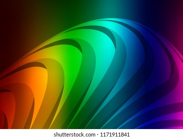 Dark Multicolor, Rainbow vector cover with long lines. Glitter abstract illustration with colored sticks. The pattern can be used for websites.