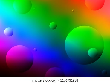 Dark Multicolor, Rainbow vector cover with spots. Glitter abstract illustration with blurred drops of rain. The pattern can be used for ads, leaflets of liquid.
