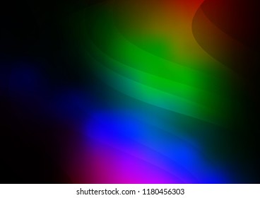 Dark Multicolor, Rainbow vector cover with long lines. Lines on blurred abstract background with gradient. The pattern can be used for websites.