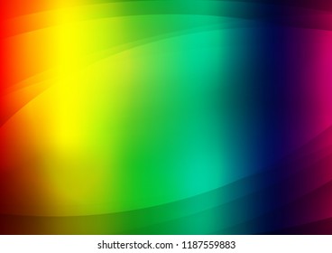 Dark Multicolor, Rainbow vector cover with long lines. Decorative shining illustration with lines on abstract template. The template can be used as a background.