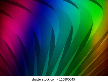 Dark Multicolor, Rainbow vector cover with long lines. Glitter abstract illustration with colored sticks. The pattern can be used for websites.