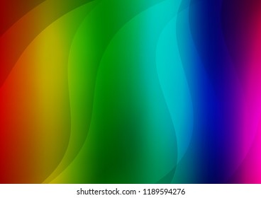 Dark Multicolor, Rainbow vector cover with long lines. Shining colored illustration with narrow lines. The pattern can be used as ads, poster, banner for commercial.