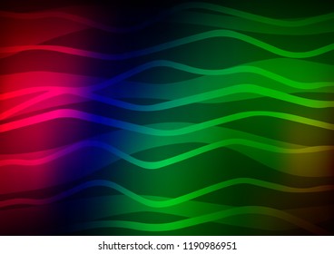 Dark Multicolor, Rainbow vector cover with long lines. Modern geometrical abstract illustration with staves. Best design for your ad, poster, banner.