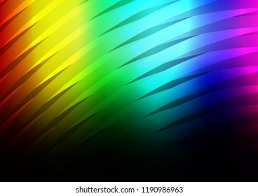 Dark Multicolor, Rainbow vector cover with long lines. Blurred decorative design in simple style with lines. The pattern can be used as ads, poster, banner for commercial.