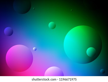 Dark Multicolor, Rainbow vector cover with spots. Beautiful colored illustration with blurred circles in nature style. Completely new template for your brand book.