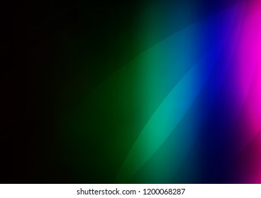 Dark Multicolor, Rainbow vector cover with long lines. Modern geometrical abstract illustration with staves. The pattern can be used for websites.