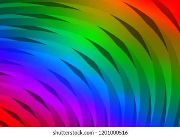 Dark Multicolor, Rainbow vector cover with long lines. Lines on blurred abstract background with gradient. The pattern can be used for busines ad, booklets, leaflets