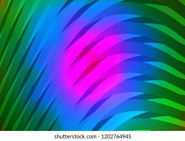 Dark Multicolor, Rainbow vector cover with long lines. Lines on blurred abstract background with gradient. The pattern can be used as ads, poster, banner for commercial.