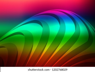 Dark Multicolor, Rainbow vector cover with long lines. Glitter abstract illustration with colored sticks. The pattern can be used for websites.