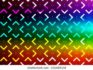 Dark Multicolor, Rainbow vector cover with long lines. Blurred decorative design in simple style with lines. The pattern can be used for websites.