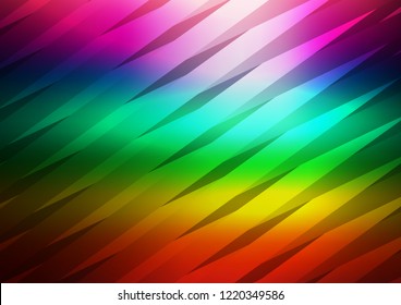 Dark Multicolor, Rainbow vector cover with long lines. Blurred decorative design in simple style with lines. The pattern can be used for websites.