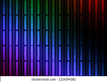Dark Multicolor, Rainbow vector cover with long lines. Decorative shining illustration with lines on abstract template. The pattern can be used as ads, poster, banner for commercial.