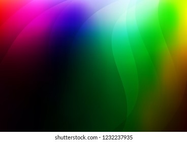 Dark Multicolor, Rainbow vector cover with long lines. Shining colored illustration with narrow lines. The template can be used as a background.