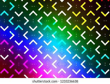 Dark Multicolor, Rainbow vector cover with long lines. Glitter abstract illustration with colored sticks. The template can be used as a background.
