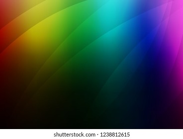 Dark Multicolor, Rainbow vector cover with long lines. Shining colored illustration with narrow lines. The pattern can be used as ads, poster, banner for commercial.