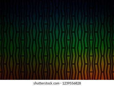 Dark Multicolor, Rainbow vector cover with long lines. Glitter abstract illustration with colored sticks. Smart design for your business advert.
