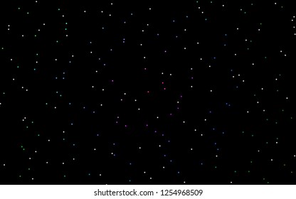 Dark Multicolor, Rainbow vector cover with small and big stars. Modern geometrical abstract illustration with stars. Best design for your ad, poster, banner.