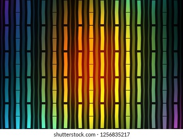 Dark Multicolor, Rainbow vector cover with long lines. Blurred decorative design in simple style with lines. Smart design for your business advert.