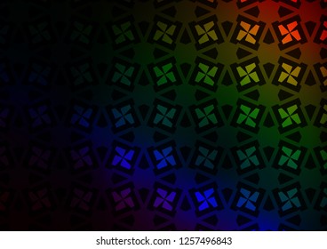 Dark Multicolor, Rainbow vector cover in triangles, cubes. Glitter abstract illustration with squares, lines. Smart design for your business advert.